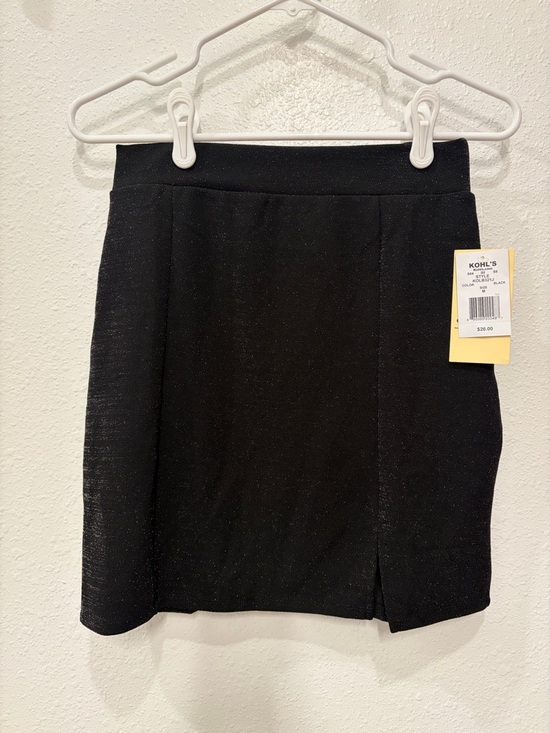 Live to be Spoiled Dresses & Skirts - Black Glitter Mini Skirt with Subtle Front Slit